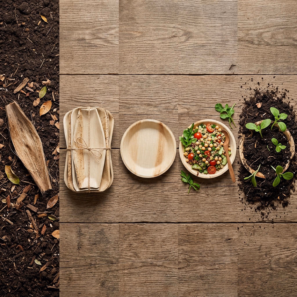 Areca leaf plates compostable lifecycle and manufacturing process