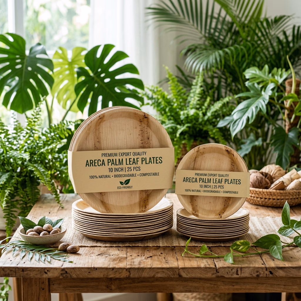Packed Leaf Tableware Products Ready for Shipping